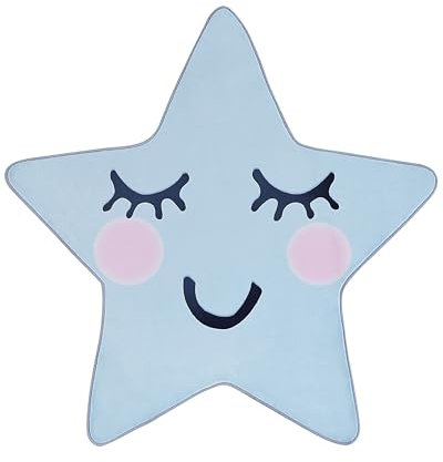 Beliani Kids Room Rug Star Shape 120 x 120 cm Playroom Blue Sirius