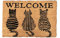 AMOS Home Essentials Cat Design Coir Welcome Doormat Anti-Slip Indoor Outdoor Use 40cm x 60cm