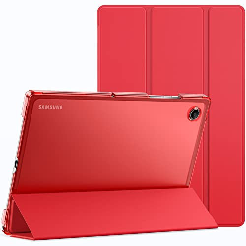 JETech Case for Samsung Galaxy Tab A8 10.5-Inch 2021 (SM-X200/X205/X207), Slim Translucent Back Tri-Fold Folio Stand Protective Tablet Cover, Auto Wake/Sleep (Red)