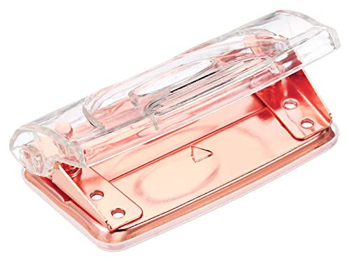 PATIKIL Acryl Papier Stanz Satz Portable 2 Löcher Manual Planner Punch Zubehör für Handheld DIY Karte Haus Büro Roségold