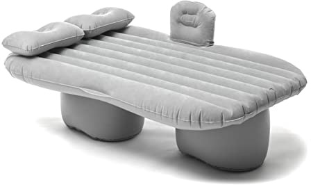 InnovaGoods - Aufblasbare Auto-Matratze Cleep, Ergonomisches Design, Universalgröße, Multifunktional für Reisen und Camping, Inkl. Elektrische Pumpe, Grau, PVC, Individual