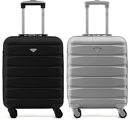 Flight Knight 2er-Set Leichte 4-Rad-abs-hartschalenkoffer Handgepack, Zugelassen Fur Uber 100 Fluggesellschaften, Einschließlich Easyjet & Maximale Große Fur Vueling & Wizz Air 40x30x20cm