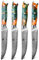 WILDMOK Coltelli da bistecca, set di 4 coltelli da bistecca non seghettati da 5 pollici, coltelli da bistecca in acciaio Damasco giapponese VG10, coltelli da bistecca Premium con confezione regalo
