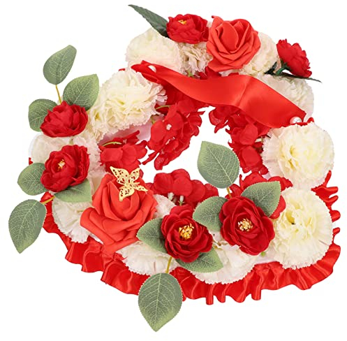 HOMSFOU 1 Set Commemorativa Del Cuore Funebre Di Tomba Commemorativa Di Lutto Artificiale Funebre Di Lapidi Del Cimitero Fiori Poliestere