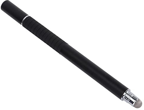 2-in-1 Touchpen mit Feinen Faserspitzen und Kugelschreiber aus Metall | Tabletten und Smartphones, Präzise Bedienung, Glatte Eingabe, Schwarz, Edles Design