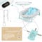 Primabobo Faltbar Babybadewanne, Große Babywanne faltbar, Kinderbadewanne mit Badesitz, für Babys von 0-36 Monaten (Premium Blau (Gestell, Badekissen, Thermometer), Faltbare Babybadewanne mit Gestell)