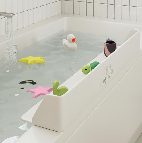 Little Splasher Original PlayPad Badewannen-Spritzschutz-Spielregal – Spielzeug-Tablett Caddy Halter Aufbewahrung – Saugnäpfe zur Befestigung an der Badewanne – kein Durcheinander von Wasser im