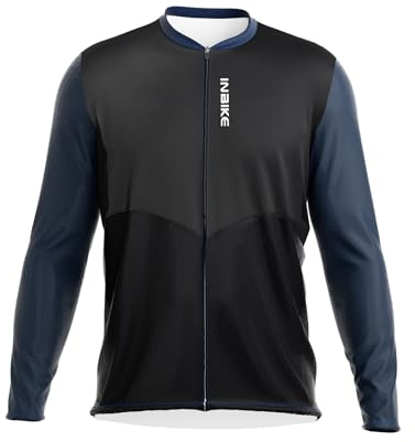 INBIKE Fahrradtrikot Herren Langarm Trikot Shirt 4XL 5XL XXL Fahrrad Rennrad MTB Sommer Lang Fahrradbekleidung Atmungsaktiv Schnelltrockend Radtrikot Farbverlauf Blau 4XL