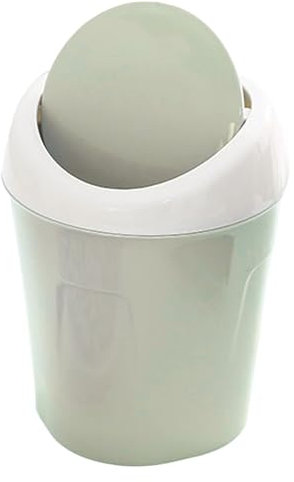 MINGZHE Poubelle de Bureau Petite Mini Poubelle de Table en Plastique avec Couvercle Pivotant pour Salon Table Basse Poubelle Conteneur Armoire Chambre Salle de Bain(Vert)