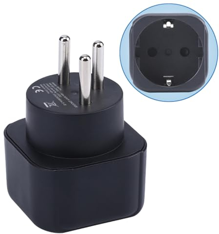 Adaptador de Enchufe de Europa a Israel, Enchufe Schuko de la UE Apto para Enchufe israelí, Convertidor de Enchufe de Viaje Tipo C/E/F de Europa/Alemania/España a Tipo H (1 Pieza)