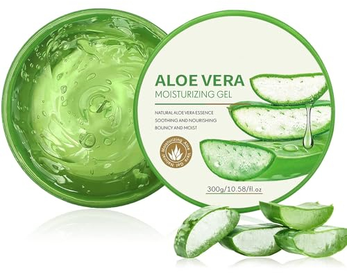 Aloe Vera Gel, Aloe Vera Gel Organic 300 ml, Natural Moisturising Cream for Sunburn Repair, Dry Skin, Sensitive Skin - for Face, Hair and Body