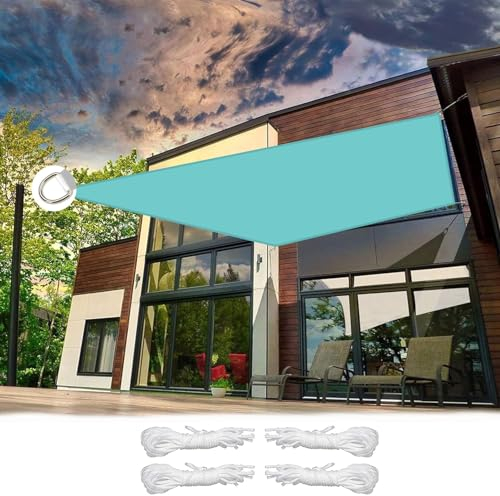 Sonnensegel Rechteckig 7 x 7 m Wetterfest UV Schutz Windschutz Sonnenplane Schattentuch Schattiernetz mit D-Ring Und Kordel Schattenspender Garten Balkon, Himmelblau