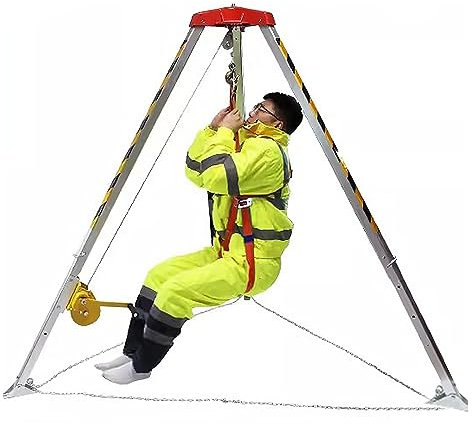 Rettungsstativ-Kit für beengte Räume, 1200LBS/1800LBS/2600LBS Winden-Absturzsicherungs-Notrettungssystem, für Keller/Abwasser/Rauchabzug, robuste Aluminiumlegierung (Größe: 1800LBS Winde)