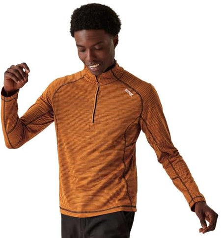 Regatta Yonder II Powerstretch Shirt Herren leicht und atmungsaktiv für Wandern, Outdoor und Trekking, Größe:XXXXXL, Farbe:Orange