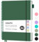 RETTACY Collegeblock A4 Kariert, Leichtgewicht Notizbuch A4, Blcok Ringbuch, 100gsm mit 55 Blatt / 110 Seiten Zeichnen, PVC Cover, Tagebuch, College, Konferenz, Reise, 19.3x 25.4cm - Dunkelgrün
