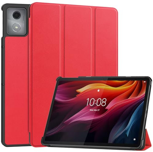 Funda para Lenovo Tab K11 Plus 11.45 Pulgadas, Lenovo Tab K11 Plus Tablet Funda, Funda Protectora Plegable con Soporte y Auto Wake/Sleep, Ligera, Protección Total. (Rojo)
