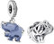 Doyafer 925 Sterling Silber Elefant Anhänger Set für Frauen - Armband & Halskette, Urlaubs- & Geburtstagsgeschenke für Freunde & Familie, DIY Armband Charm Schmuck