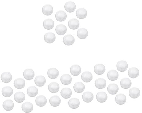 SEWACC Baumkugeln Basteln 40 Stück Diy-handwerk Halbrundes Schaumstoffhandwerk Glatte Schaumstoffkugel Basteln Sie Schaumstoffbälle Bastelschaum Weiß Diy-ball Herz- Esstischdekoration Balldekorationen