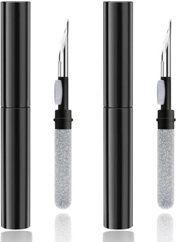 WeddHuis 2Pcs Kit Pulizia per AirPods Pro 1 2, 3 In 1 Multifunzionale Reinigungsstift, Spazzola Morbida per Cuffie Bluetooth, Custodia, Spazzola per Earbuds, Cleaning Kit