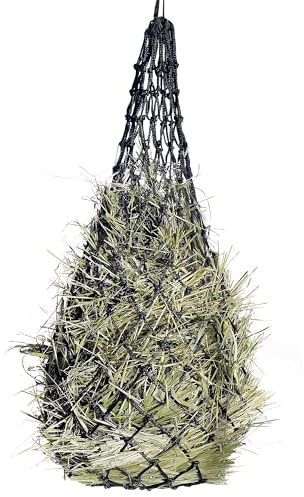 Heunetz Pferde, Heunetz für Pferde engmaschiges Heunetz 130 x 60cm engmaschig 5 x 5cm, Artgerechte Fütterung verbessert Verdauung & Wohlbefinden der Tiere Heu Gras Futternetz Heusack 9kg Füllgewicht