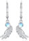 Engelsflügel Hängeohrringe 925 Sterling Silber Mondstein Ohrringe für Mädchen Hypoallergen Leverback Ohrhänger Knorpel Creolen Geschenk für Damen