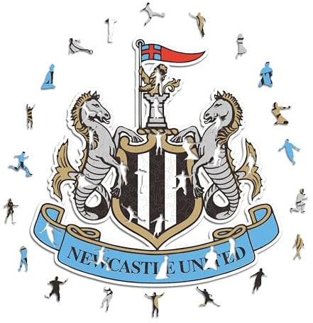 Iconic Puzzles, Newcastle United FC Crest, 100% eco-sustainable wooden puzzle with official license, size S, 150 pieces