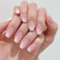 GOZINA 24 Faux Ongles Court, Dégradé de Rose Faux Ongles Autocollants, French Ongles a Coller, Ongle Autocollant Reutilisable Convient Pour Les Femmes et Les Filles (Gradient de blanc rose, Moyen)