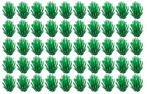 Generisch 50x Klemmbaustein Büsche Grün Strauch Pflanze Hecke Wald Natur Bausteine Noppensteine, Kompatibel mit Allen gängigen Herstellern, XXL Set Klemmbausteine Building Blocks