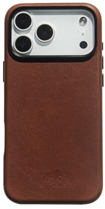 Solo Pelle Lederhülle für das iPhone 17 Pro in 6.3 Zoll Princeton Case Leder Hülle Ledertasche Backcover aus echtem Leder geeignet für MagSafe Zubehör (Vintage Braun 2026)