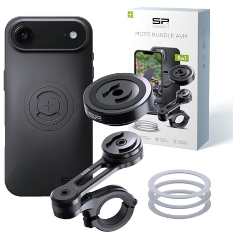SP CONNECT Moto Bundle mit Anti Vibration Module | SPC+ | kompatibel mit iPhone Air | Handyhalter für Motorrad Bike Moped Roller | Gadget Halterung für Navi