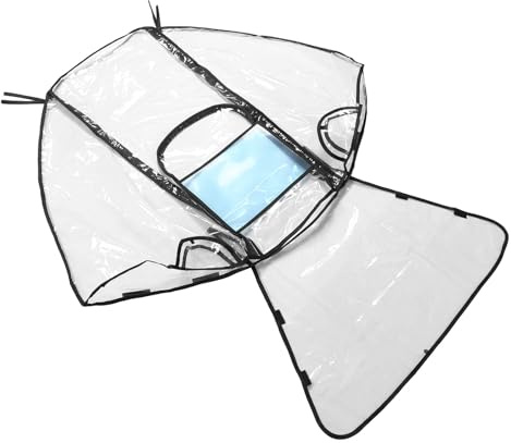 FUNNETOYU Windschutz Regenhülle für Kinderwagen und Buggys aus Pvea Winddicht und Staubdicht Großer Regenschutz mit 3 Reißverschlüssen für Outdoor Ausflüge