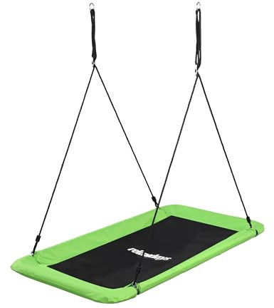 Relaxdays Nestschaukel, eckig, Schaukelnest Kinder & Erwachsene, 150 kg, Mehrkindschaukel Outdoor, BT: 150x80 cm, grün