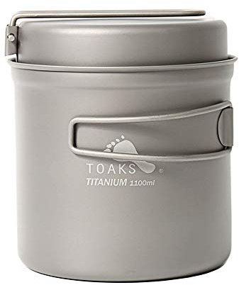 Set de poêles TOAKS - En titane - Pour camping, cuisine, randonnée, sac à dos, pique-nique, 1100ml