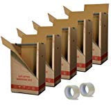 COMMERCIALE COORDINAMENTO TRASLOCATORI Kleiderbox, Braun, 4 Stück, Umzugskartons, Pappe, 50 x 60 x H 110 cm, für bis zu 15 Kleiderbügel, wiederverwendbar 5 mal