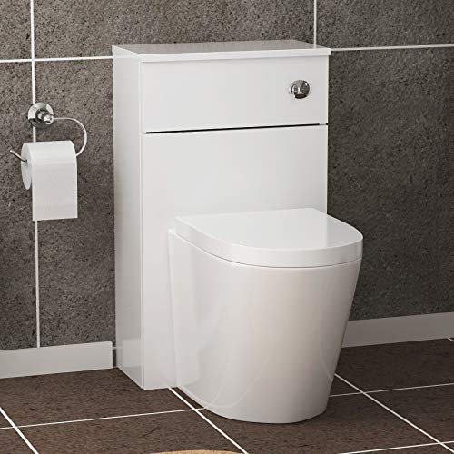 Bathroom Back to Wall WC Unit with Cesar BTW Rimless Pan + Soft Close Seat & Concealed Cistern - Gloss White