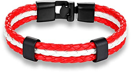 Lederarmband Für Herren, Mexiko Russland Italien Spanische Nationalflagge Leder Armband Herren Armreif Handgefertigt Freundschaft Geschenk Strahlenden Armband Accessoires Festival Paar Präsentiert