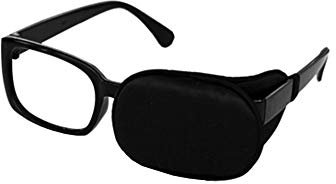 Couvre-lunettes en soie pour enfants et adultes, utilisé pour l'amblyopie, le strabisme, couvre-lunettes correctif - Noir