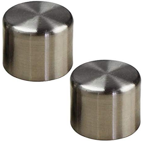 2 Pcs Curtain Rod Covers Ends Metal Curtain Finials Ends Cap Curtain Pole Finials for Curtain Decoration Stainless Steel Color