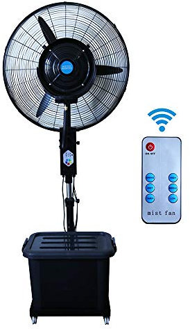 FUFU Pedestal Fans Oscillating Mist Fan, 3 Cooling Speeds and Misting with Remote Control, Adjustable Height for Outdoor Use 26 Inch-65CM 260W Low Noise