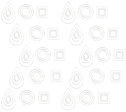 SUNNYCLUE 1 Box 120 Stück 12 Stile Verbindungsringe Ohrringe Perlenring Messing Offene Lünetten Rahmen Charms Runde Tropfen Quadratische Form Für Ohrringzubehör Bastelzubehör Silbern Silberfarbig