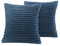 BaSaTex Winter Plüsch Kissenbezüge Kissenhüllen | 2er Pack 40x40 cm | Cashmere-Touch Coral Fleece,Rip-Cord“ | Sofakissen Couchkissen Zierkissenbezug | Reißverschluss | Blau