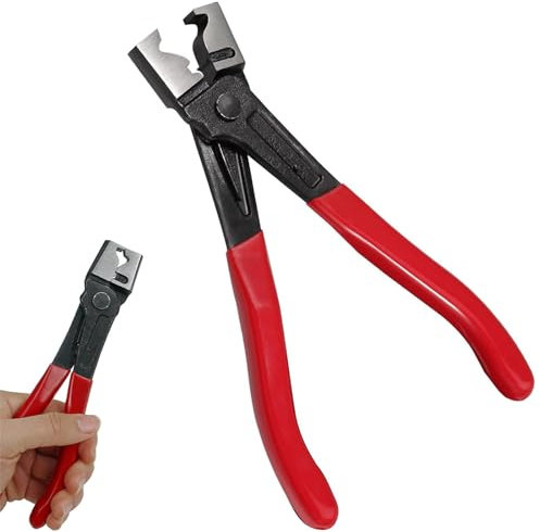 YankMooM Hose Clamp Pliers Universal Clic & Clic-R Type Collar Hose Clip Pliers Heavy Duty Automobile Collar Pliers Clamp Repair Tools, Red, 18 X 8 X 1.1 cm