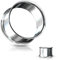 Double Flared Flesh Tunnel 2,5-25 mm aus 316L Chirurgenstahl FARBWAHL Ohrschmuck Piercing (11,0 mm, Silber)