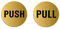 Plaques de Porte - Push Pull Lot de 2 Ø 75 mm Plaque signalétique Aluminium aspect laiton