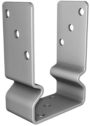 Pollmann®Baubeschläge 4931020 U-Pfostenträger 91 mm mit ausgeprägter Balkenauflage, feuerverzinkt
