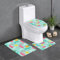 Flamingo 3-teiliges Flanell-Badezimmerteppich-Set, mit Toilettenbezug, Badezimmer-Anti-Rutsch-Matte, U-förmiger Kontur-Toilettenvorleger, Hygroskopisches Badezimmerteppich-Set