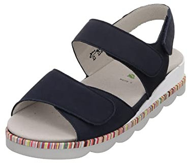Waldläufer Damen Sandalen Nelly Sandale Nubukleder Fußbett Bequem Freizeit uni Nelly Sandale bequem Klettverschluss