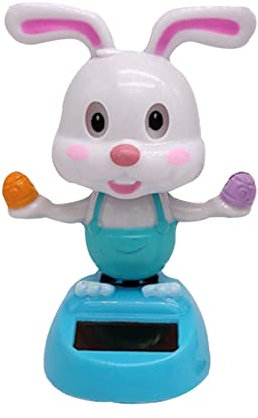 Lergas Wackelfigur Auto Wackelfigur Solar Winkende Hase Auto Wackelfigur Armaturenbrett Ornament Solar Wackelfiguren für Die Fensterbank Auto Büro Schreibtisch