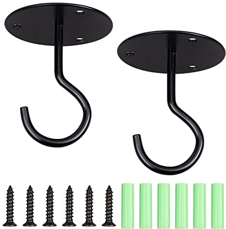 GORGECRAFT 2 set di Ganci per Zanzariere Da Soffitto Ganci per Letto A Castello Ganci per Letto A Baldacchino con Viti e Tassello di Ancoraggio per Appendere La Zanzariera, Nero