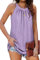 DUOEASE Canotta Donna Estive Top Spaghetti Estivo Senza Maniche con Scollo Ad Anello, Canottiera Donna Elegante(Viola M)